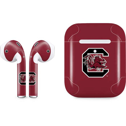 University of South Carolina Gamecocks Logo Red Apple AirPods 2 Skin