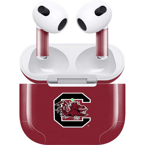 University of South Carolina Gamecocks Logo Red Apple AirPods (3rd Gen 2021) Skin