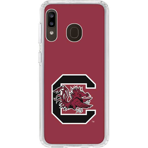University of South Carolina Gamecocks Logo Red Galaxy A20 Clear Case