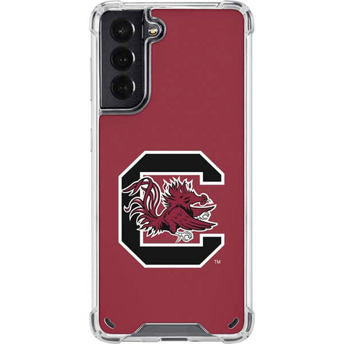 University of South Carolina Gamecocks Logo Red Galaxy S21 5G Clear Case