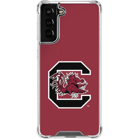 University of South Carolina Gamecocks Logo Red Galaxy S21 FE Clear Case