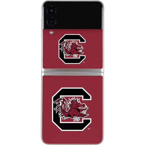 University of South Carolina Gamecocks Logo Red Galaxy Z Flip3 5G Skin