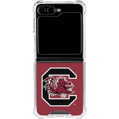 University of South Carolina Gamecocks Logo Red Galaxy Z Flip5 5G Clear Case