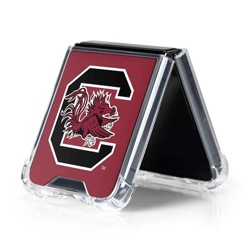 University of South Carolina Gamecocks Logo Red Galaxy Z Flip5 5G Clear Case