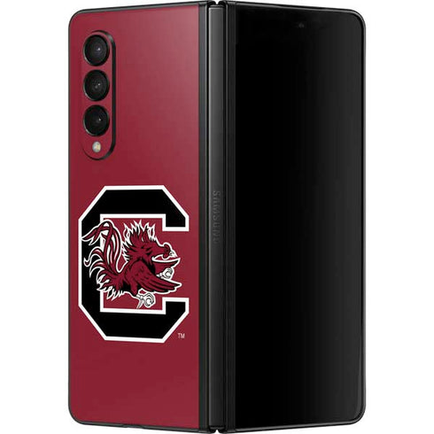 University of South Carolina Gamecocks Logo Red Galaxy Z Fold3 5G Skin