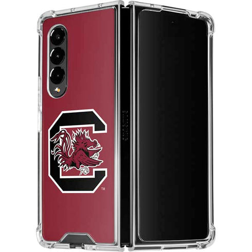 University of South Carolina Gamecocks Logo Red Galaxy Z Fold4 5G Clear Case
