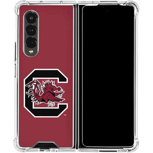 University of South Carolina Gamecocks Logo Red Galaxy Z Fold4 5G Clear Case