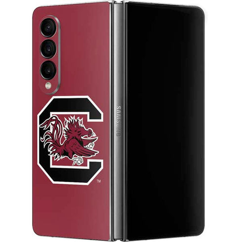 University of South Carolina Gamecocks Logo Red Galaxy Z Fold4 5G Skin
