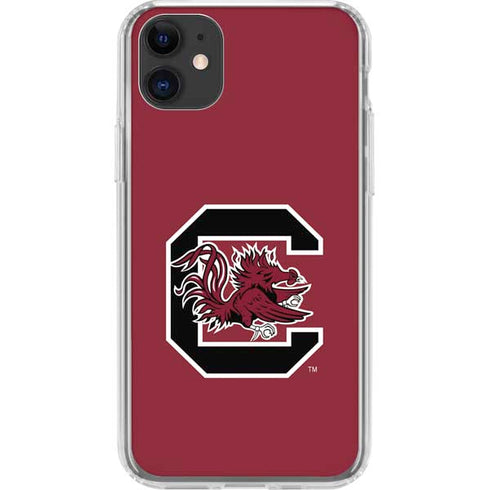 University of South Carolina Gamecocks Logo Red iPhone 11 Clear Case