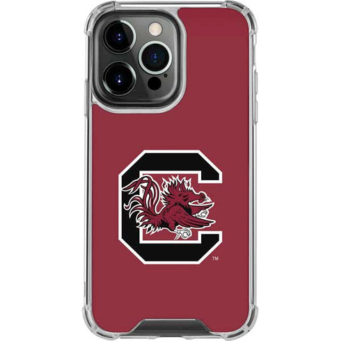 University of South Carolina Gamecocks Logo Red iPhone 15 Pro Clear Case