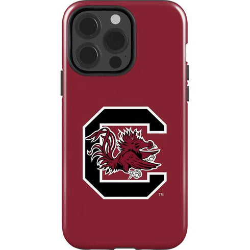 University of South Carolina Gamecocks Logo Red iPhone 14 Pro Impact Case