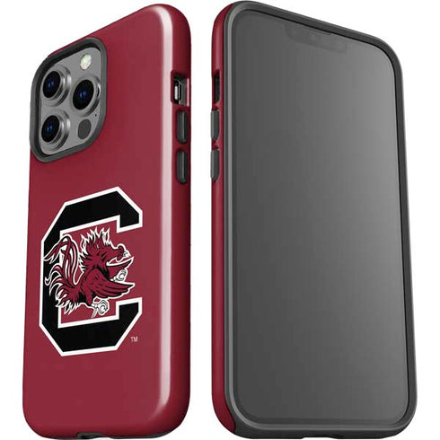 University of South Carolina Gamecocks Logo Red iPhone 14 Pro Impact Case