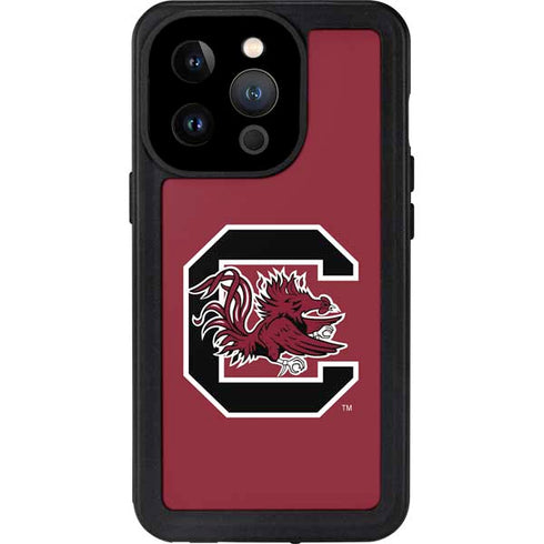 University of South Carolina Gamecocks Logo Red iPhone 14 Pro Waterproof Case