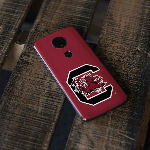 University of South Carolina Gamecocks Logo Red Moto E5 Plus Skin