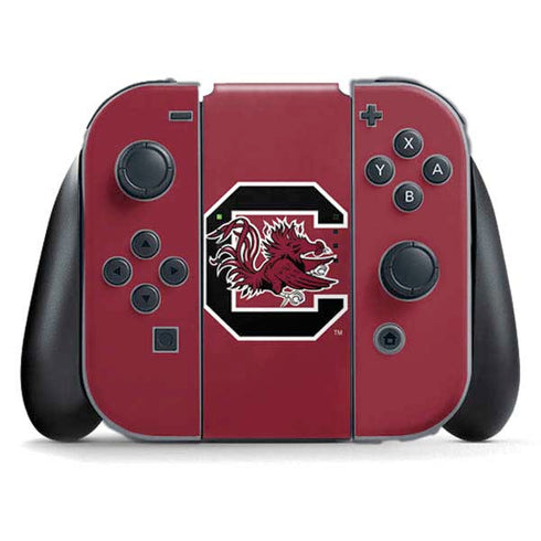 University of South Carolina Gamecocks Logo Red Nintendo Switch (2017-2021) Joy-Con Controller Skin
