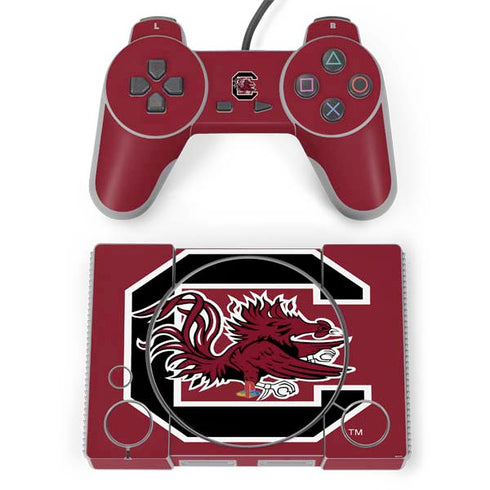 University of South Carolina Gamecocks Logo Red PlayStation Classic Bundle Skin