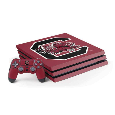 University of South Carolina Gamecocks Logo Red PS4 Pro Bundle Skin