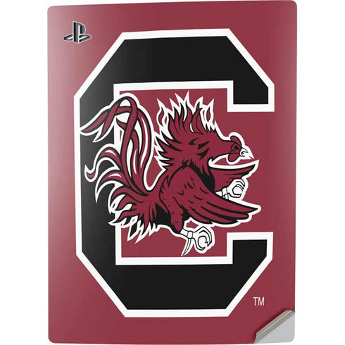 University of South Carolina Gamecocks Logo Red PS5 Digital Edition Console Skin