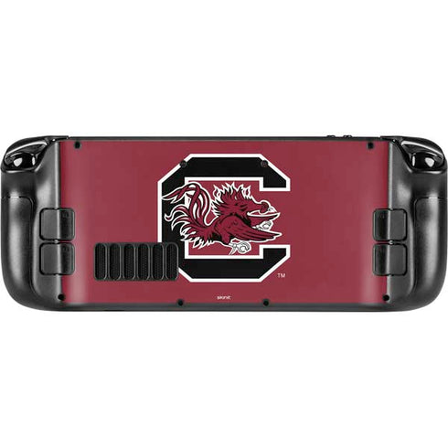 University of South Carolina Gamecocks Logo Red Steam Deck Handheld Gaming Computer Skin