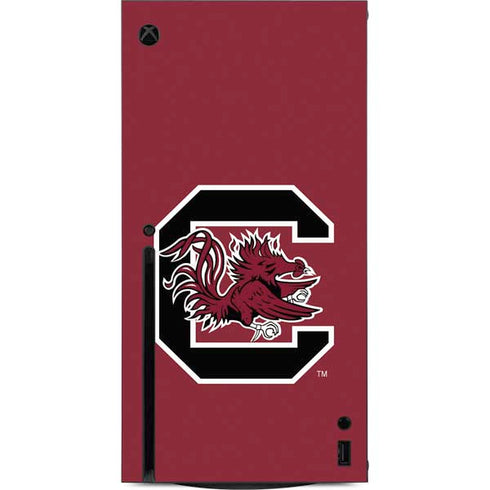 University of South Carolina Gamecocks Logo Red Xbox Series X Console Skin