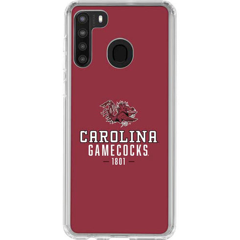 University of South Carolina Gamecocks Red Galaxy A21 Clear Case