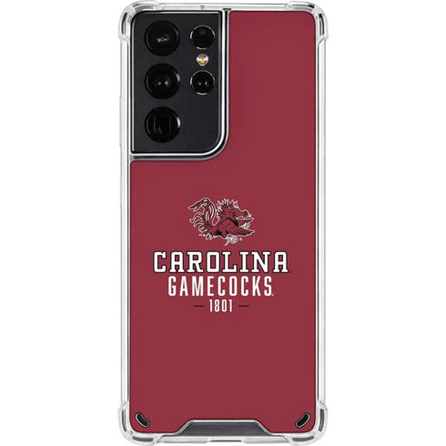 University of South Carolina Gamecocks Red Galaxy S21 Ultra 5G Clear Case