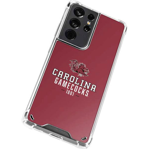 University of South Carolina Gamecocks Red Galaxy S21 Ultra 5G Clear Case