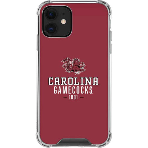 University of South Carolina Gamecocks Red iPhone 12 Clear Case