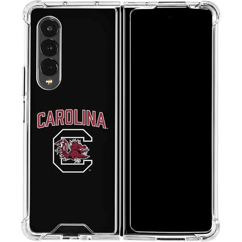 University of South Carolina Athletic Text & Logo Galaxy Z Fold4 5G Clear Case
