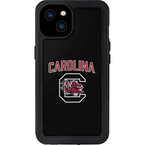 University of South Carolina Athletic Text & Logo iPhone 15 Plus Waterproof Case