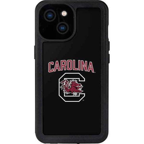 University of South Carolina Athletic Text & Logo iPhone 15 Waterproof Case