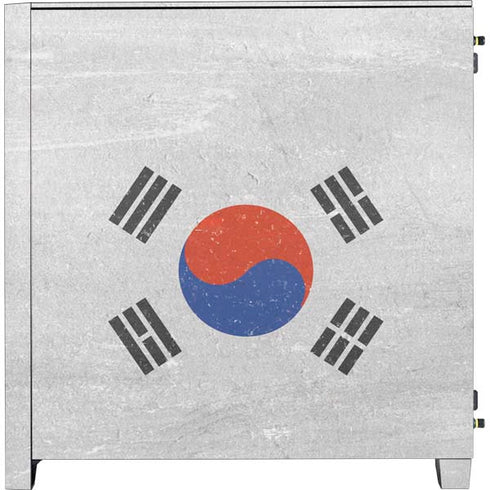 South Korean Flag Distressed Corsair 4000D Tempered Glass Mid-Tower ATX Case Skin