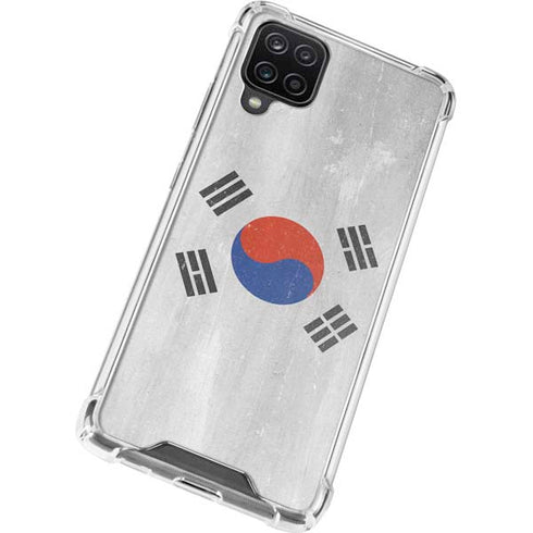 South Korean Flag Distressed Galaxy A12 Clear Case