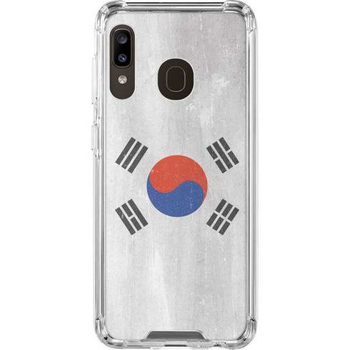 South Korean Flag Distressed Galaxy A30 Clear Case