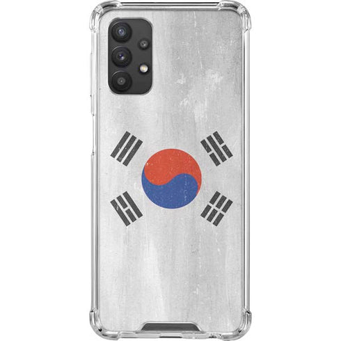 South Korean Flag Distressed Galaxy A32 5G Clear Case