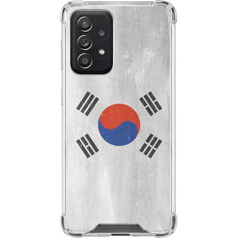 South Korean Flag Distressed Galaxy A52 5G Clear Case