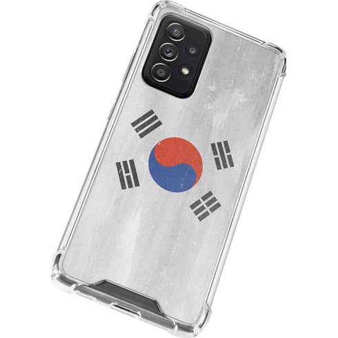 South Korean Flag Distressed Galaxy A52 5G Clear Case