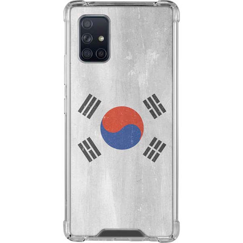 South Korean Flag Distressed Galaxy A71 5G Clear Case
