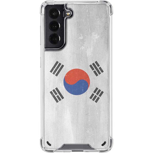 South Korean Flag Distressed Galaxy S21 5G Clear Case