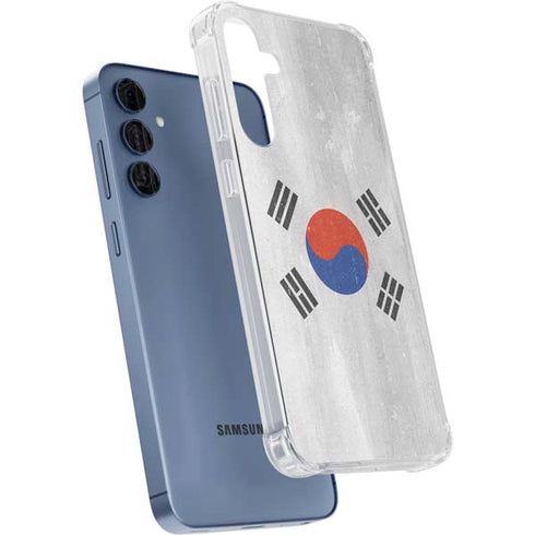 South Korean Flag Distressed Galaxy S24 Clear Case