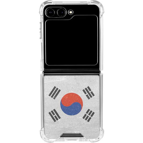 South Korean Flag Distressed Galaxy Z Flip5 5G Clear Case