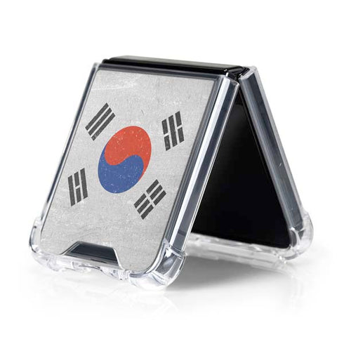 South Korean Flag Distressed Galaxy Z Flip5 5G Clear Case