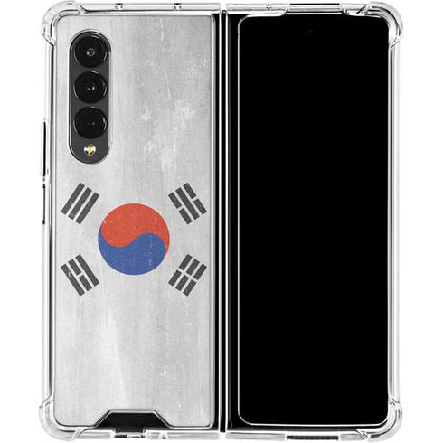 South Korean Flag Distressed Galaxy Z Fold4 5G Clear Case