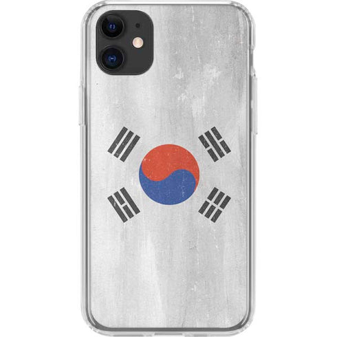 South Korean Flag Distressed iPhone 11 Clear Case