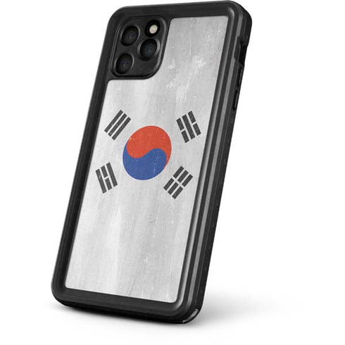 South Korean Flag Distressed iPhone 11 Pro Max Waterproof Case