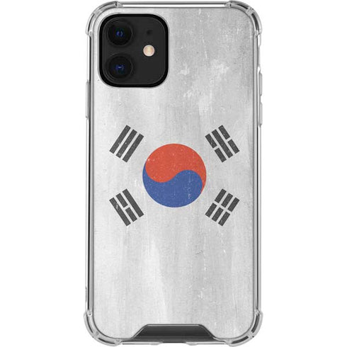 South Korean Flag Distressed iPhone 12 Clear Case
