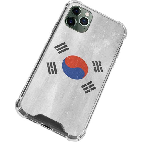 South Korean Flag Distressed iPhone 12 Pro Clear Case