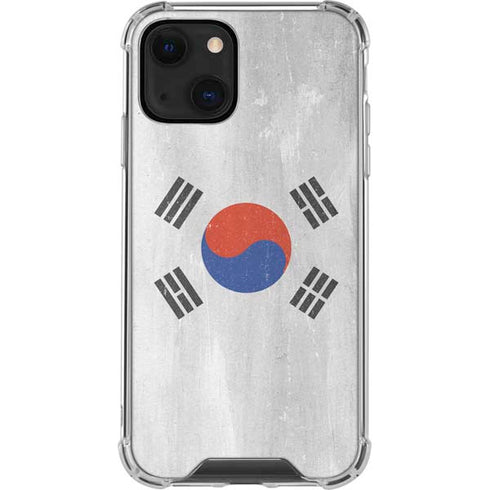 South Korean Flag Distressed iPhone 15 Plus Clear Case