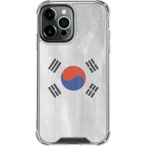 South Korean Flag Distressed iPhone 14 Pro Max Clear Case