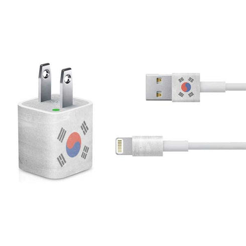 South Korean Flag Distressed iPhone Charger (5W USB) Skin